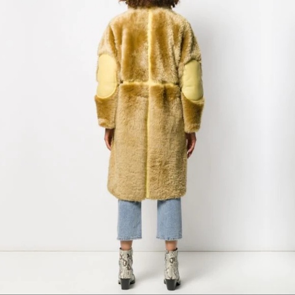 ACNE Studios Lamb Shearling Sheepskin coat teddy bear Green Brown - Picture 8 of 16